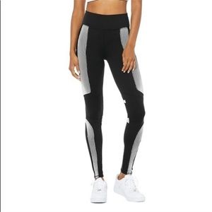 Alo Yoga High Waist Electric Full Length Leggings Black Cream